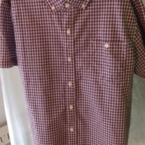 SUMMER..CASUAL PLAID "AMERICAN EAGLE" COTTON/POLYESTER SHORT SLEEVE SHIRT..LARGE